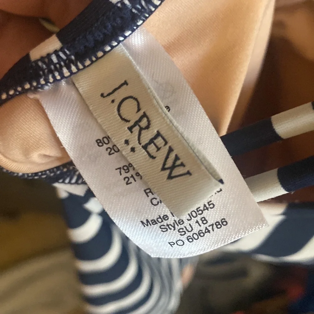 J. Crew Navy and White Striped One-Piece Swimsuit
